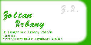 zoltan urbany business card